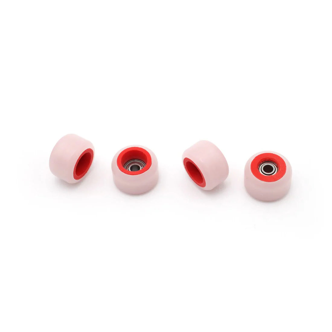 FlatFace Fingerboard Dual Durometer V2 Bearing Wheels - Red and White