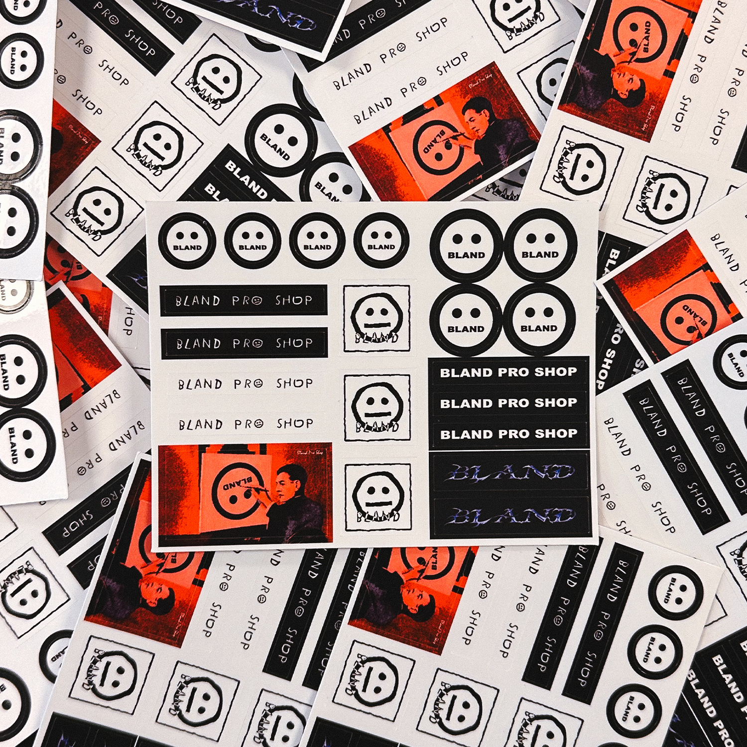 Bland Pro Shop Fingerboard Sticker Sheet