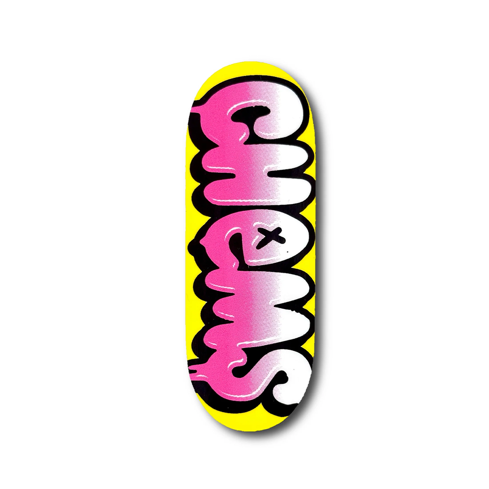 Chems "Bubbles" Fingerboard Deck - Pink/Yellow