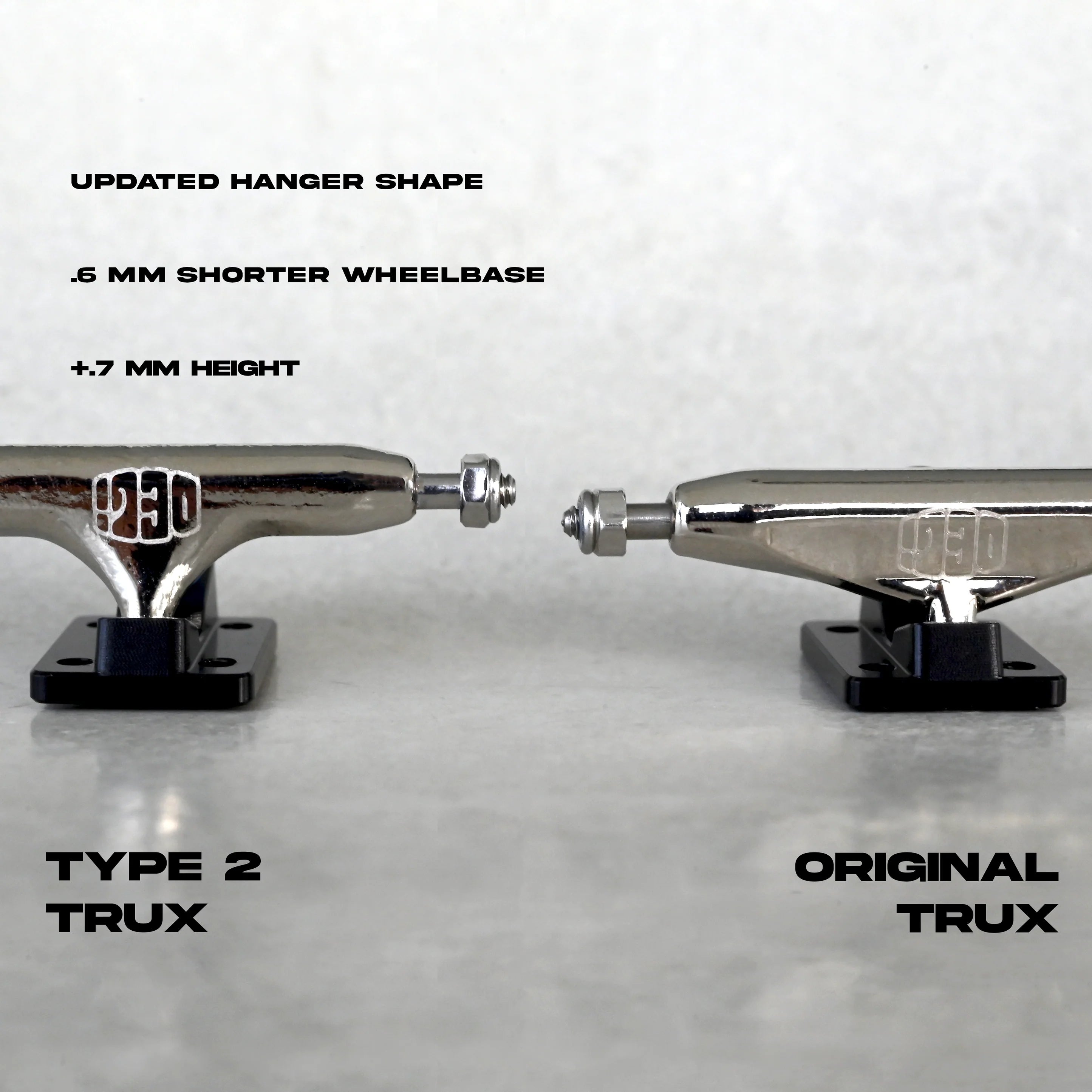 DeliDecks Type 2 Hex Hybrid Fingerboard Trucks - 32mm