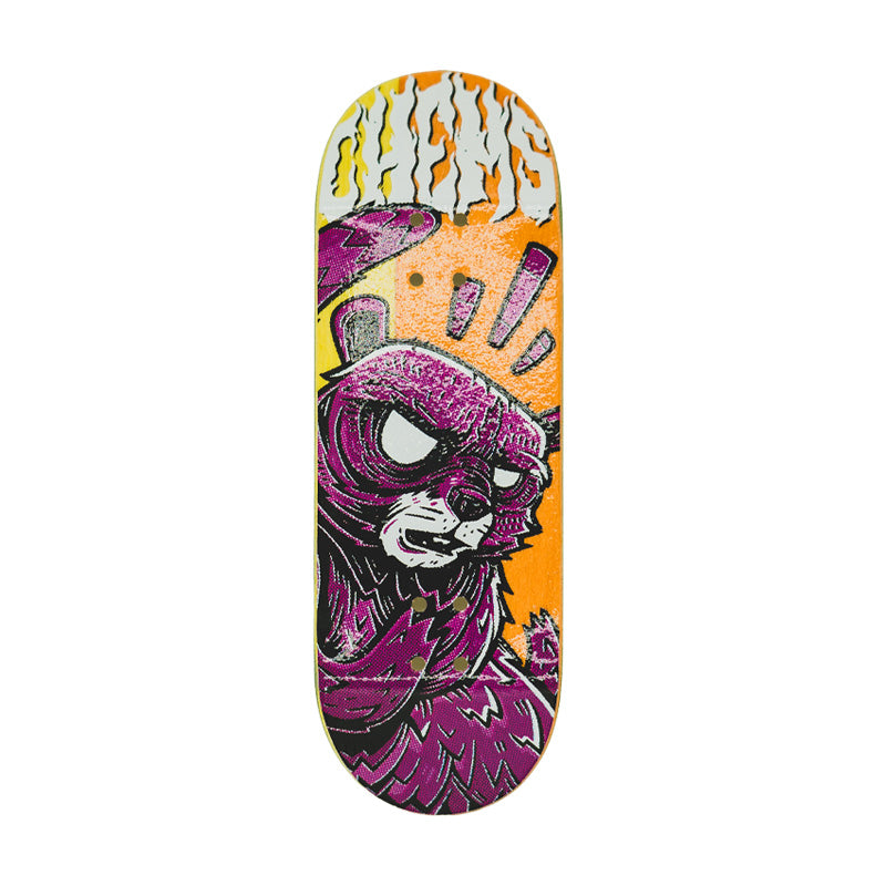Chems "Raging Racoon" Fingerboard Deck - (Split Ply)