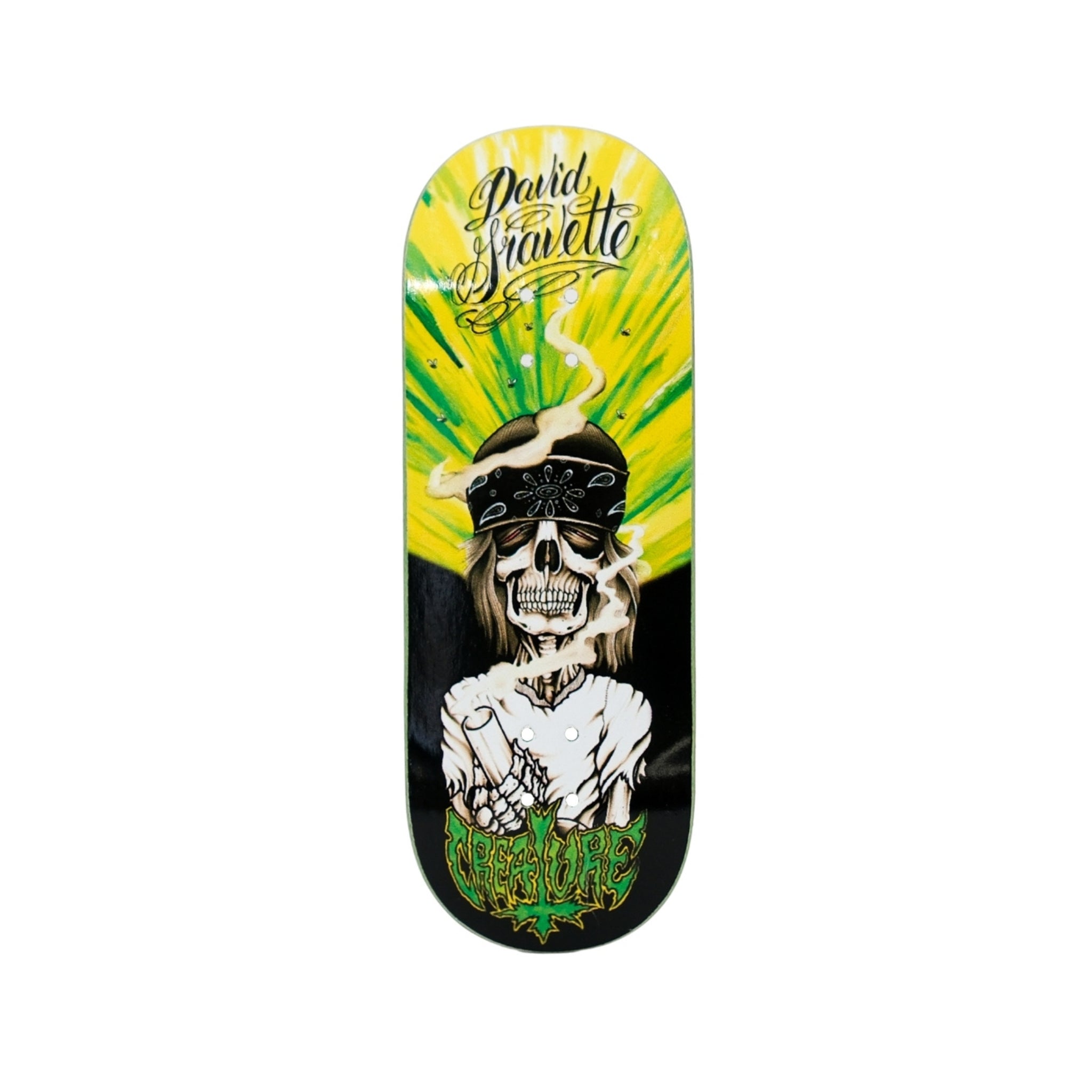 Joycult x Creature Collab Fingerboard Deck - Gravette Hippie Skull