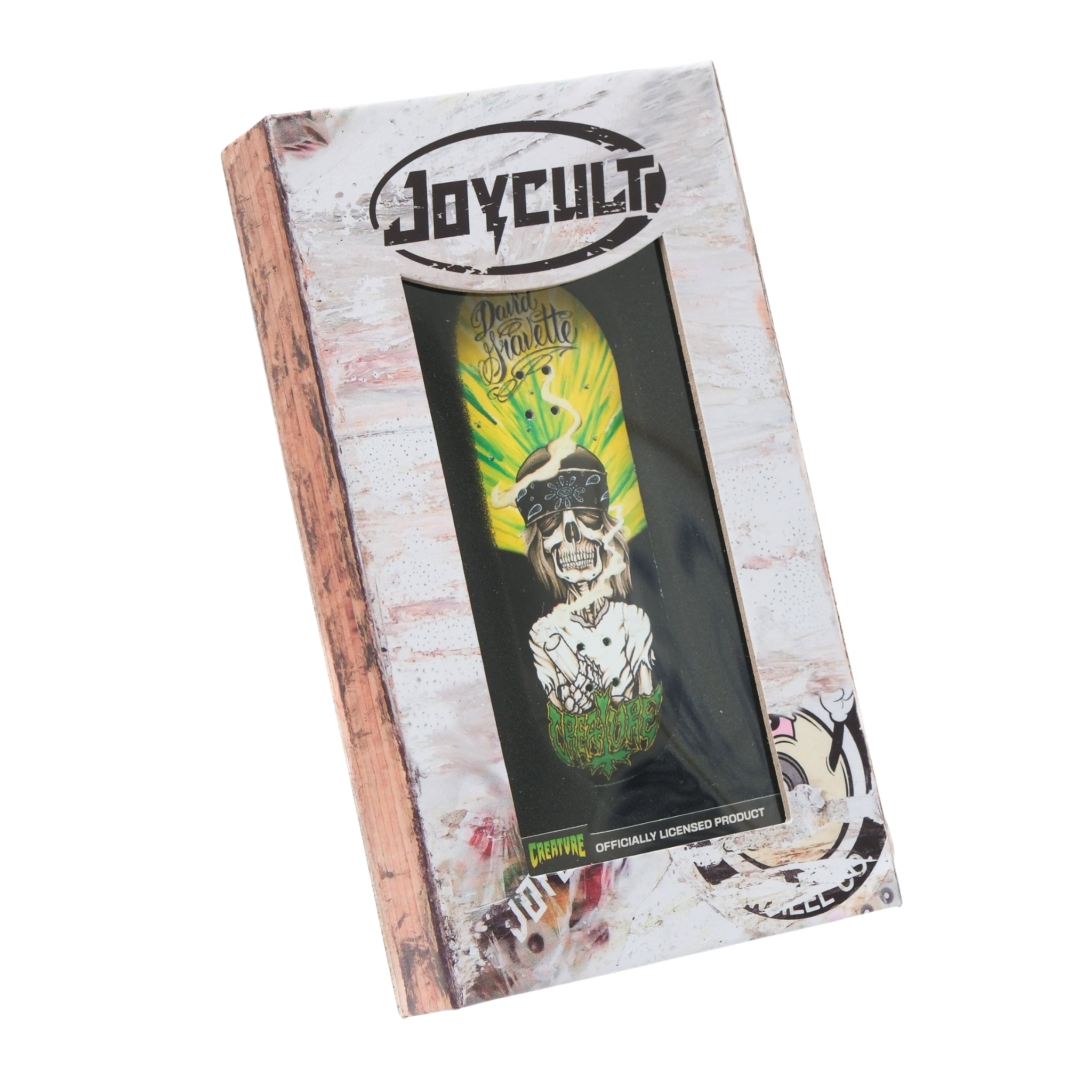 Joycult x Creature Collab Fingerboard Deck - Gravette Hippie Skull