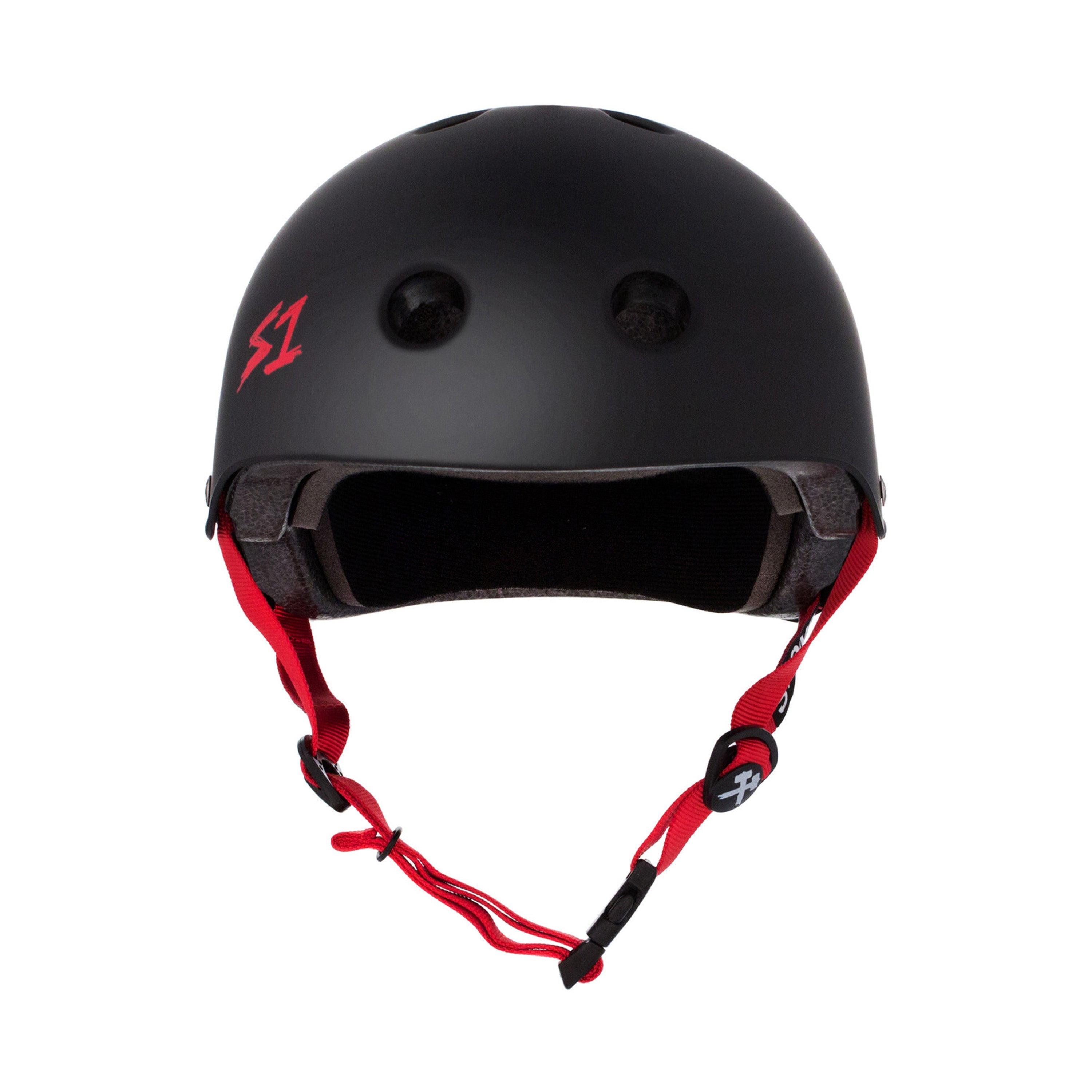 S1 Lifer Helmet - Matte Black w/ Red Straps