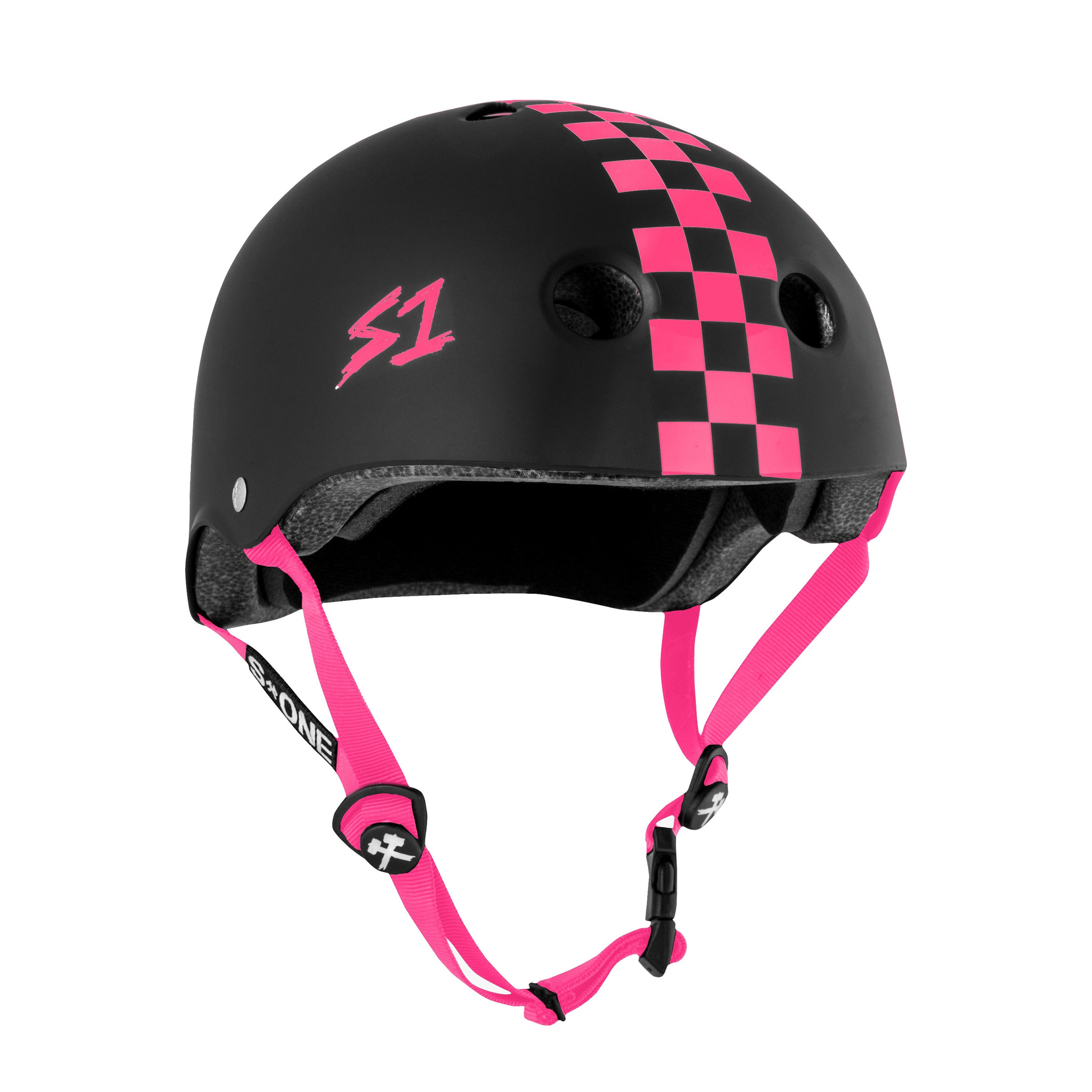 S1 Lifer Helmet - Matte Black Pink Checkers
