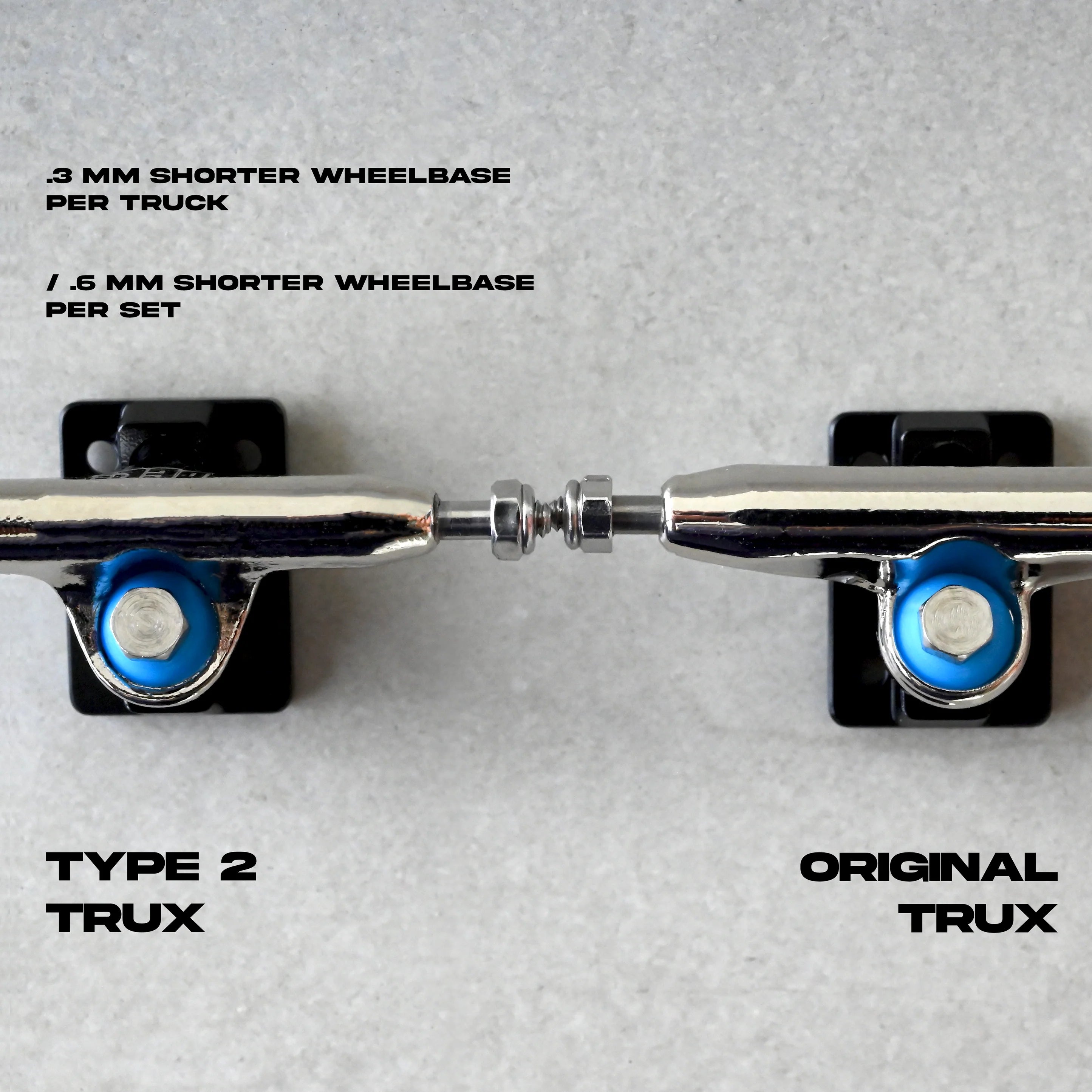 DeliDecks Type 2 Hex Hybrid Fingerboard Trucks - 32mm